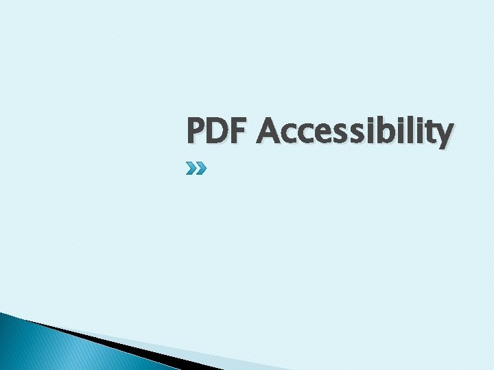 PDF Accessibility 