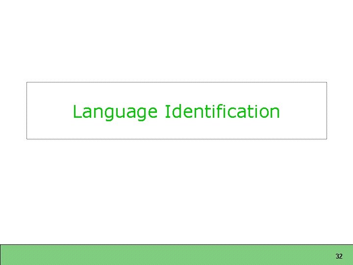Language Identification 32 Language Identification 32