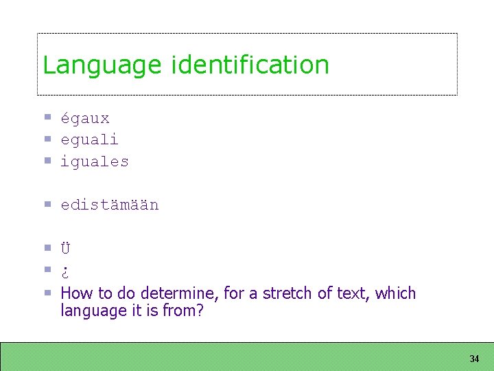 Language identification égaux eguali iguales edistämään Ü ¿ How to do determine, for a Language identification égaux eguali iguales edistämään Ü ¿ How to do determine, for a