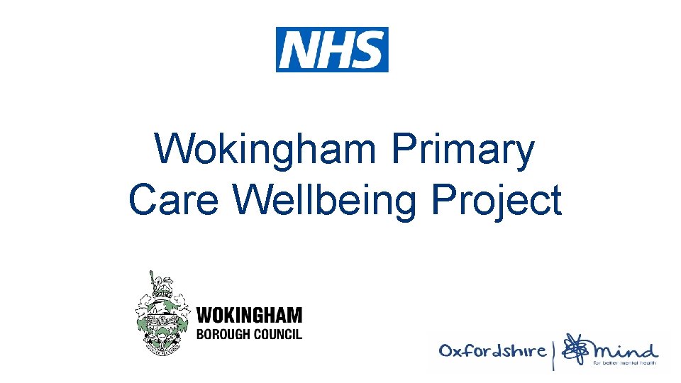 Wokingham Primary Care Wellbeing Project 