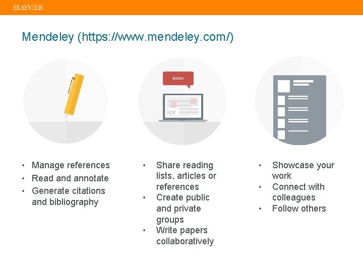 Mendeley (https: //www. mendeley. com/) • Manage references • Read annotate • Generate citations