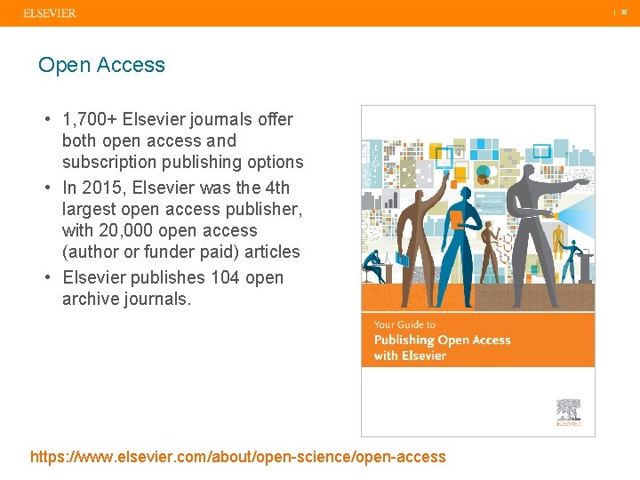 | 25 Open Access • 1, 700+ Elsevier journals offer both open access and