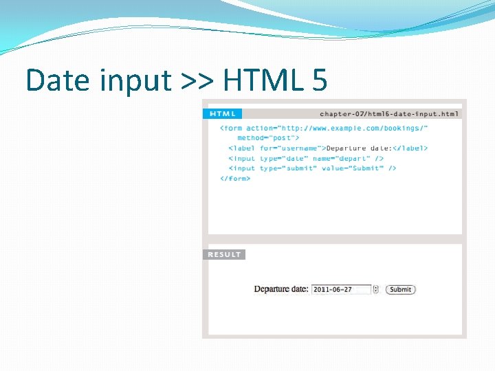 Date input >> HTML 5 