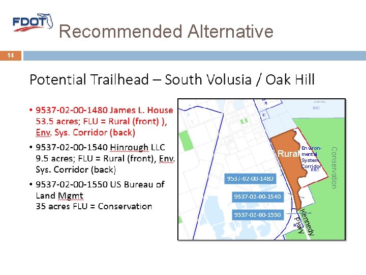 Recommended Alternative 14 Conservation Rural Environmental System Corridor y ned Ken wy Pk 