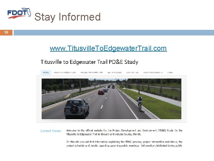 Stay Informed 19 www. Titusville. To. Edgewater. Trail. com 