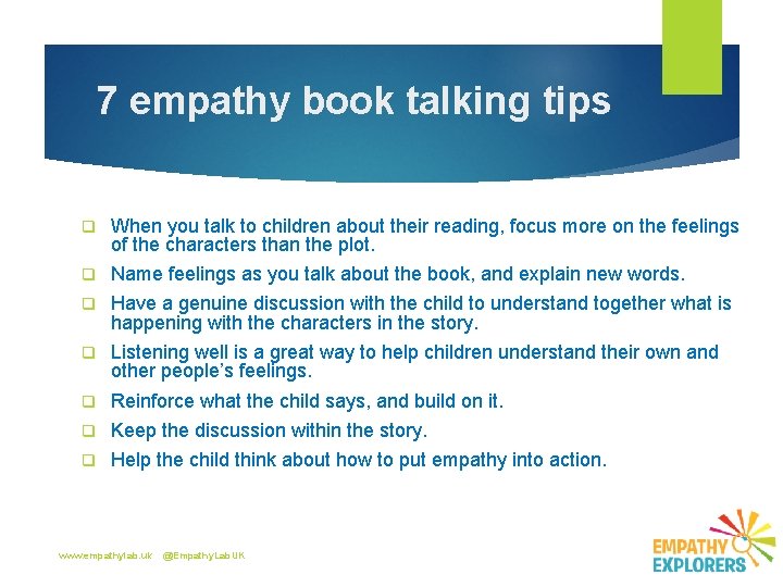 7 empathy book talking tips q When you talk to children about their reading,