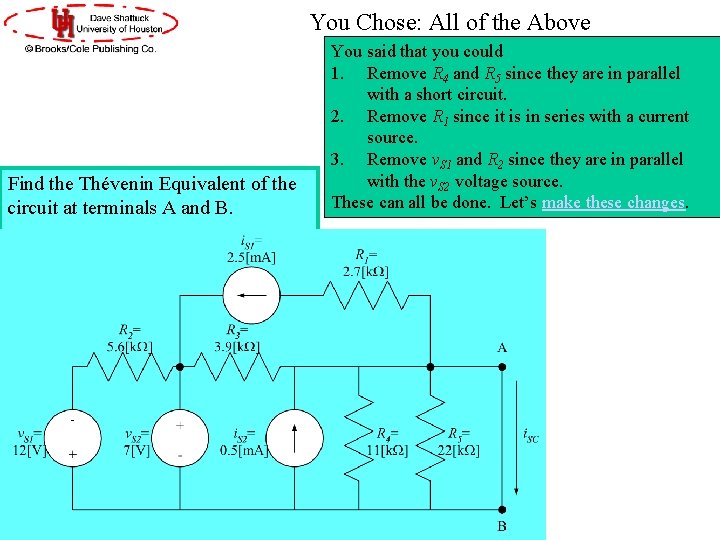 You Chose: All of the Above Find the Thévenin Equivalent of the circuit at