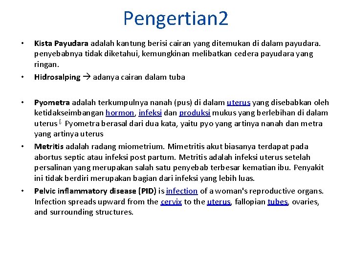 Pengertian 2 • • • Kista Payudara adalah kantung berisi cairan yang ditemukan di
