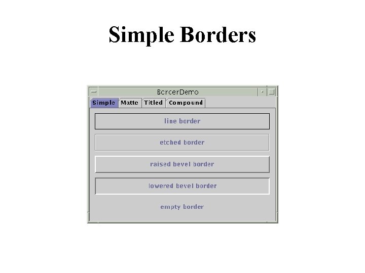 Simple Borders 