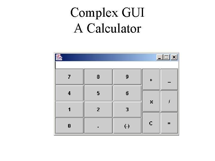 Complex GUI A Calculator 