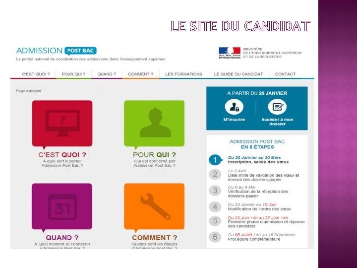 LE SITE DU CANDIDAT 