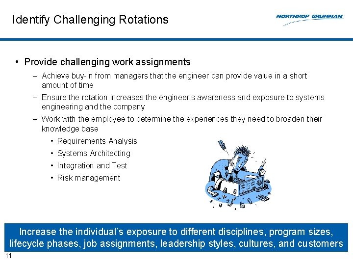 Identify Challenging Rotations • Provide challenging work assignments – Achieve buy-in from managers that