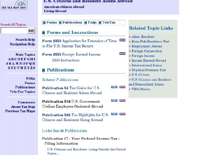 Tax Map Audited Living Abroad Michel Biezunski July 24, 2007. New York University 47