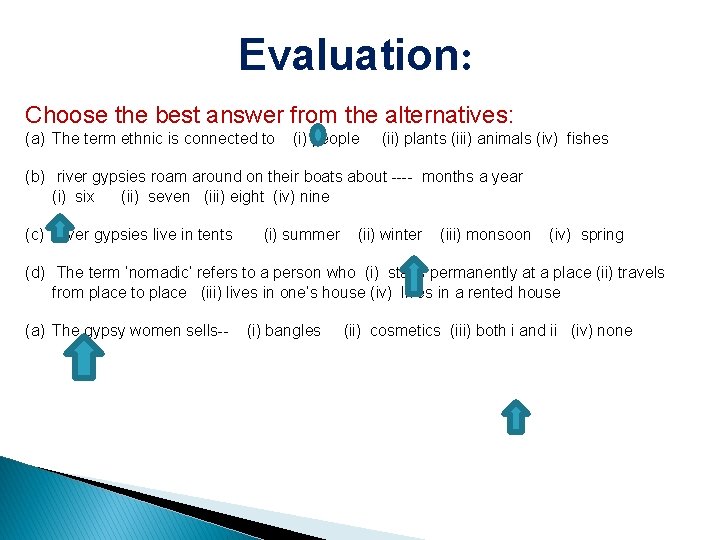 Evaluation: Choose the best answer from the alternatives: (a) The term ethnic is connected