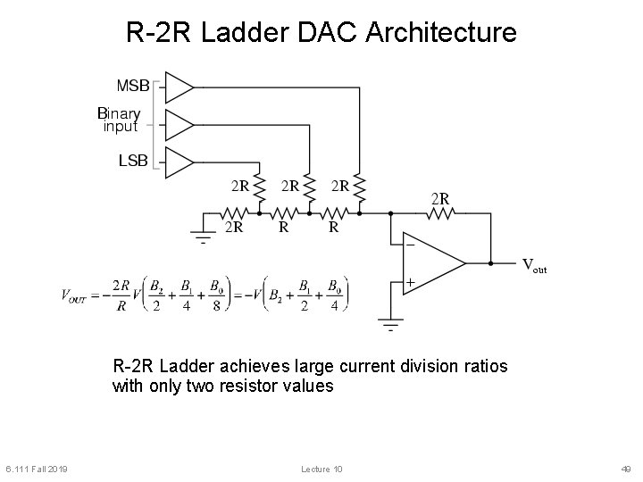 R-2 R Ladder DAC Architecture R-2 R Ladder achieves large current division ratios with