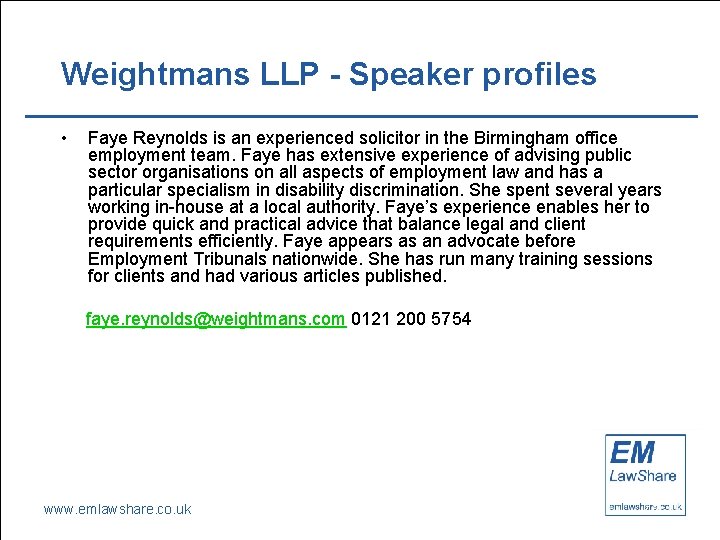 Weightmans LLP - Speaker profiles • Faye Reynolds is an experienced solicitor in the