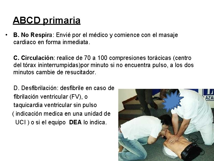 ABCD primaria • B. No Respira: Envié por el médico y comience con el