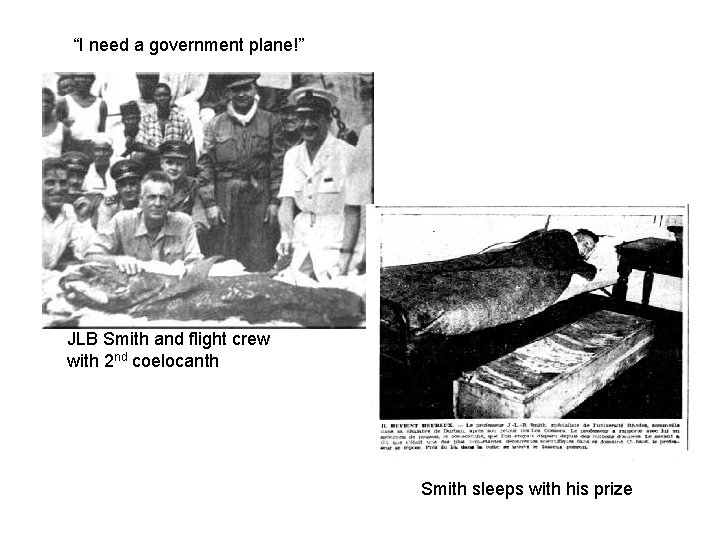 “I need a government plane!” JLB Smith and flight crew with 2 nd coelocanth