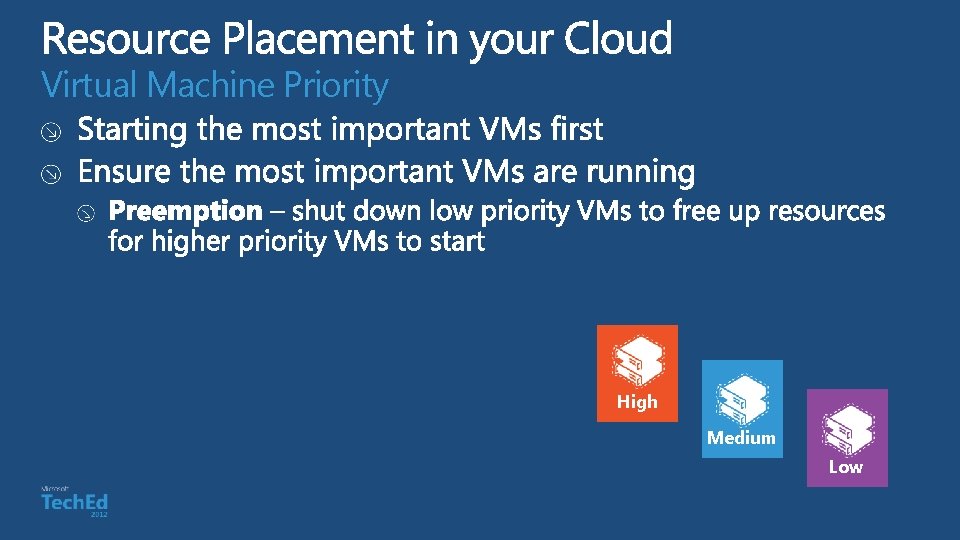 Virtual Machine Priority High Medium Low 