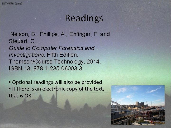 Readings Nelson, B. , Phillips, A. , Enfinger, F. and Steuart, C. , Guide