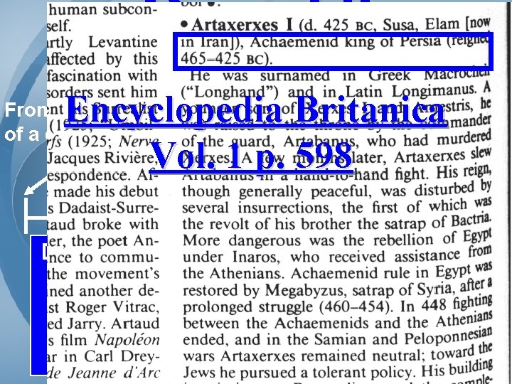 Daniel 9 Until the Messiah Encyclopedia Britanica Vol. 1 p. 598 From the issuing