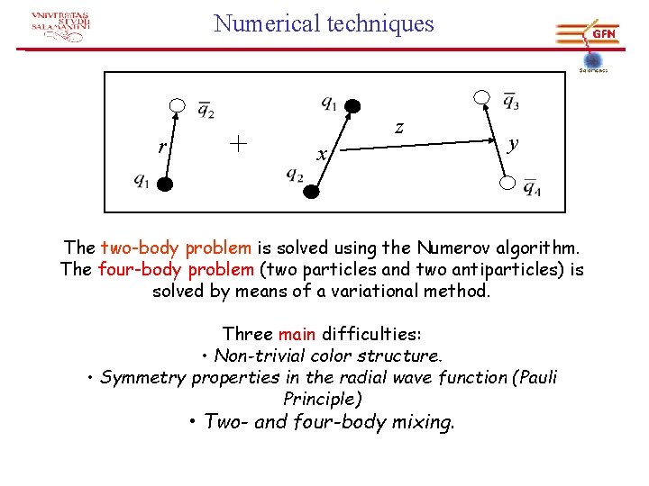 Numerical techniques r + z x y The two-body problem is solved using the