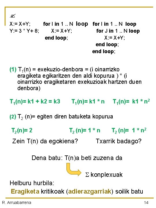  X: = X+Y; for I in 1. . N loop Y: = 3