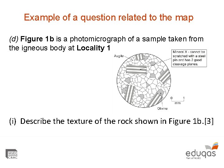 Example of a question related to the map (d) Figure 1 b is a