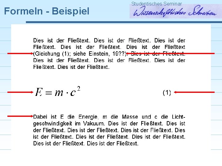 Formeln - Beispiel Studentisches Seminar 