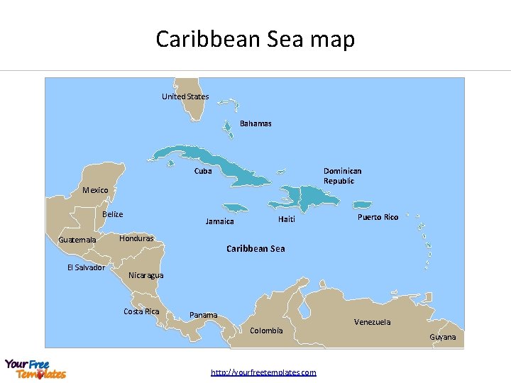 Caribbean Sea map United States Bahamas Cuba Dominican Republic Mexico Belize Guatemala El Salvador