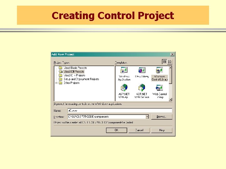 Creating Control Project 