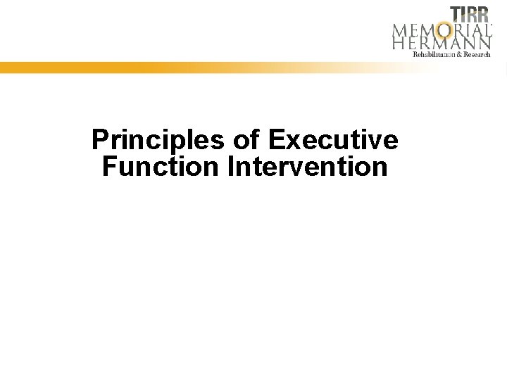 Principles of Executive Function Intervention 