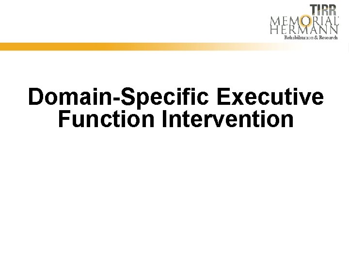 Domain-Specific Executive Function Intervention 