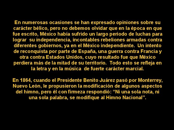 En numerosas ocasiones se han expresado opiniones sobre su carácter bélico, pero no debemos