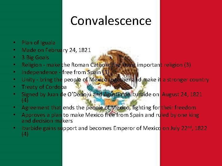 Convalescence Plan of Iguala Made on February 24, 1821 3 Big Goals Religion -