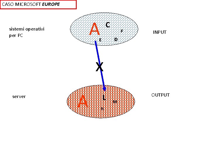 CASO MICROSOFT EUROPE A sistemi operativi per PC C F INPUT D E x