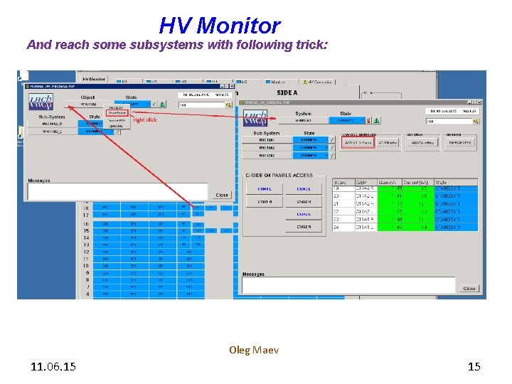 HV Monitor And reach some subsystems with following trick: Oleg Maev 11. 06. 15