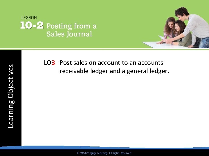 Learning Objectives LO 3 Post sales on account to an accounts receivable ledger and