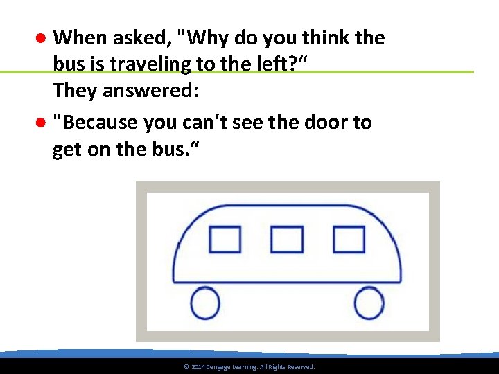 ● When asked, "Why do you think the bus is traveling to the left?