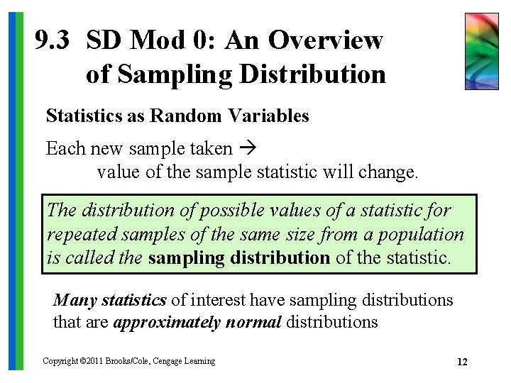 9. 3 SD Mod 0: An Overview of Sampling Distribution Statistics as Random Variables
