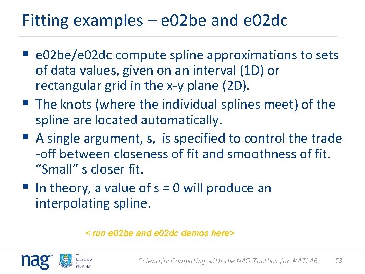 Fitting examples – e 02 be and e 02 dc § e 02 be/e