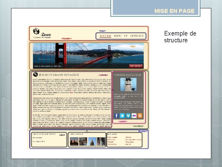 MISE EN PAGE Formatage du texte Exemple de structure MISE EN PAGE Formatage du texte Exemple de structure