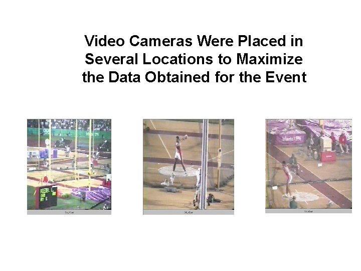 Video Cameras Were Placed in Several Locations to Maximize the Data Obtained for the