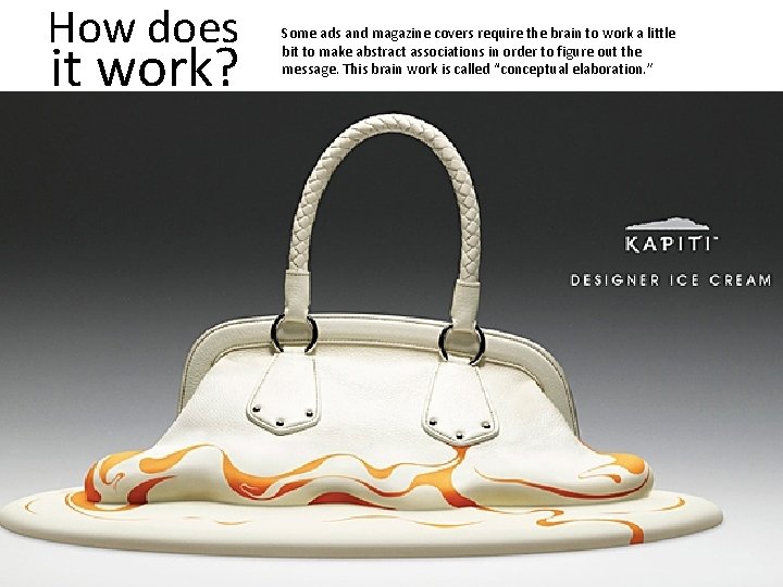 How does it work? Some ads and magazine covers require the brain to work