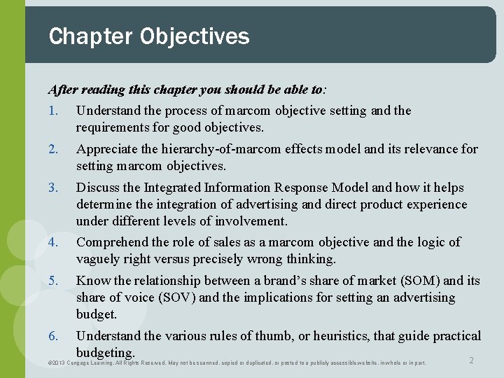 Chapter Objectives After reading this chapter you should be able to: 1. Understand the Chapter Objectives After reading this chapter you should be able to: 1. Understand the