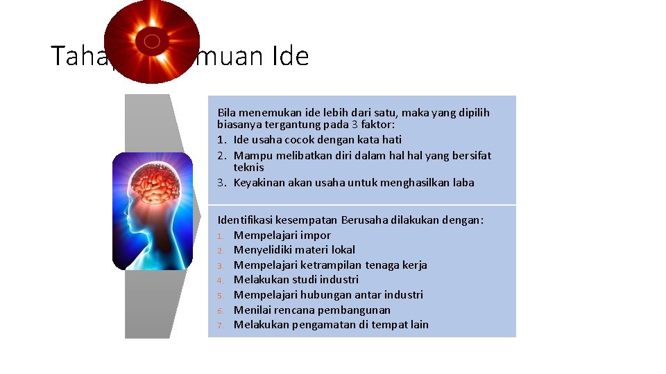 Tahap Penemuan Ide Bila menemukan ide lebih dari satu, maka yang dipilih biasanya tergantung