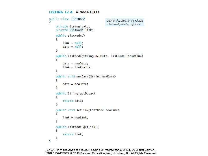 JAVA: An Introduction to Problem Solving & Programming, 8 th Ed. By Walter Savitch