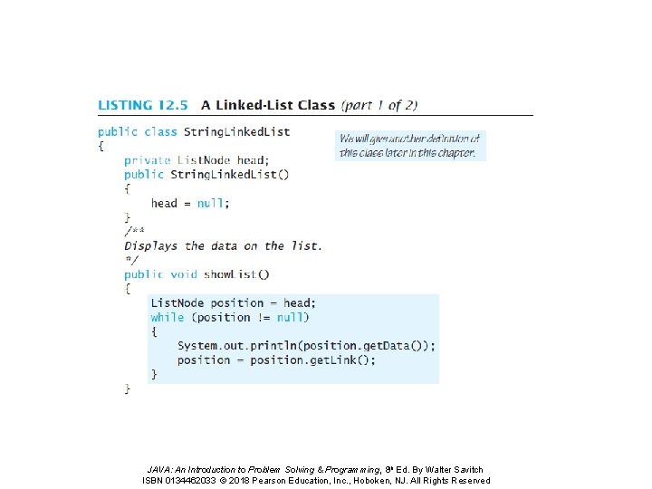 JAVA: An Introduction to Problem Solving & Programming, 8 th Ed. By Walter Savitch