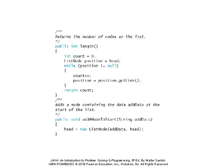 JAVA: An Introduction to Problem Solving & Programming, 8 th Ed. By Walter Savitch