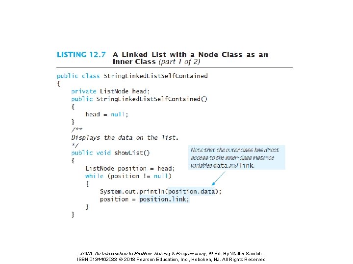 JAVA: An Introduction to Problem Solving & Programming, 8 th Ed. By Walter Savitch